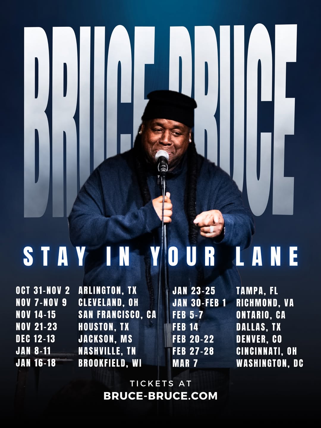 Bruce Bruce STAY IN YOUR LANE Tour Poster 2026